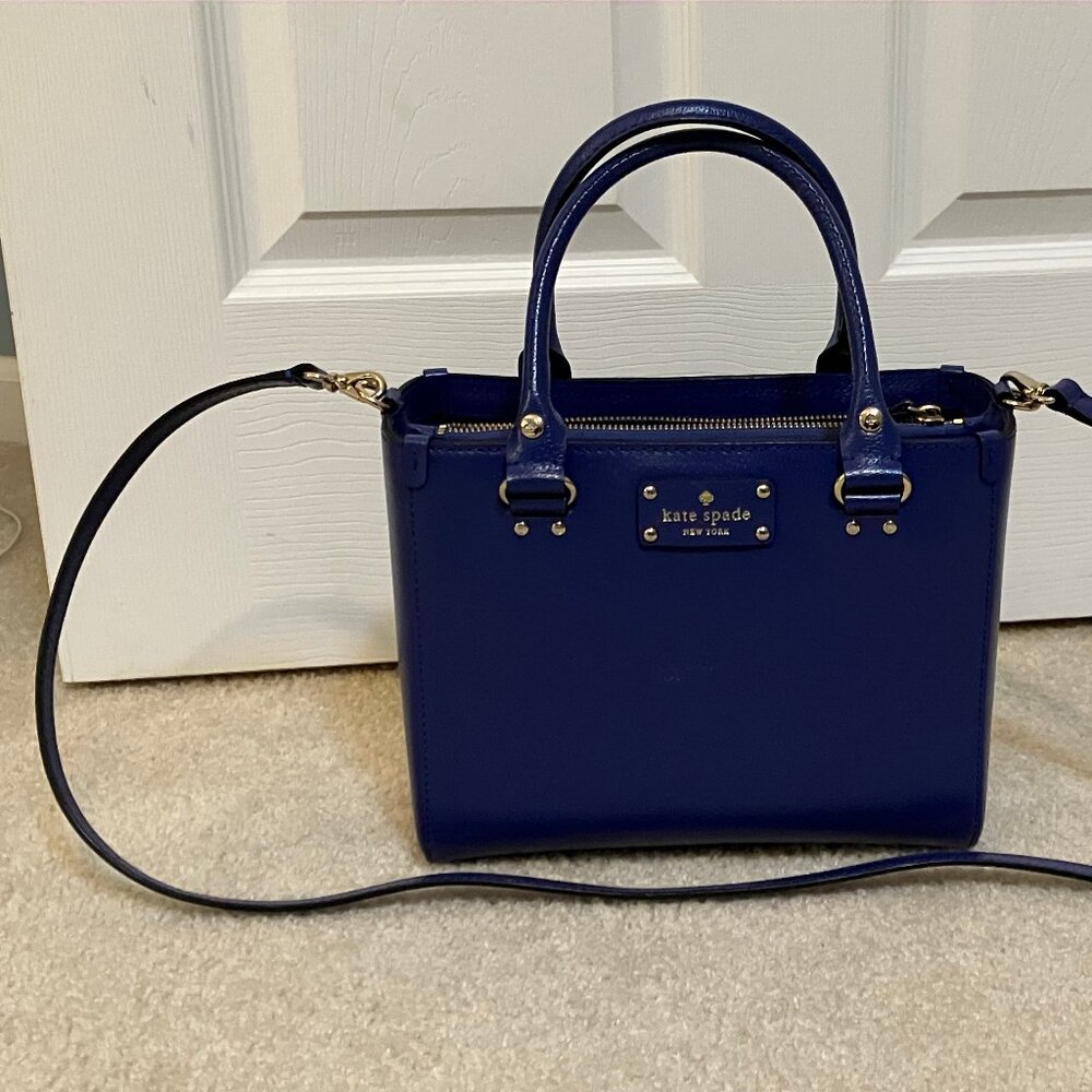 Kate Spade Blue Leather Handbag (Tote or Shoulder Bag) - Picture 5 of 14